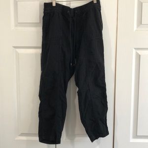 Old Navy Black Crop Cotton Drawstring Pants Medium